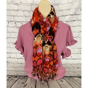 NWT Collection‎ Eighteen Rumbared 37x23 Orange Pink Red Brown Scarf